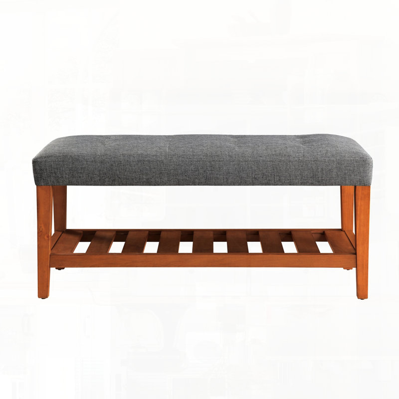 Fabric Oak Finish Bench