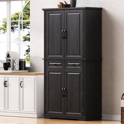 71 Inch Tall Kitchen Pantry Cabinet With 3 Pull Out Organizers, 6 Door Shelves, And 2 Drawers For Efficient Storage