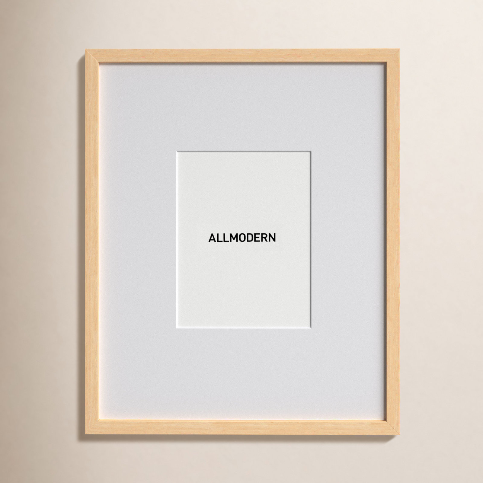 Capullo Wood Matte Picture Frame with Mat, Natural, 20" x 20", 11" x 14"