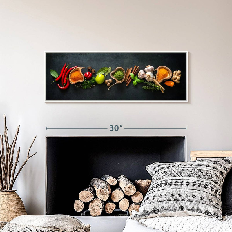 Épices pour cuisiner, Floating Frame White, 31" X 11"