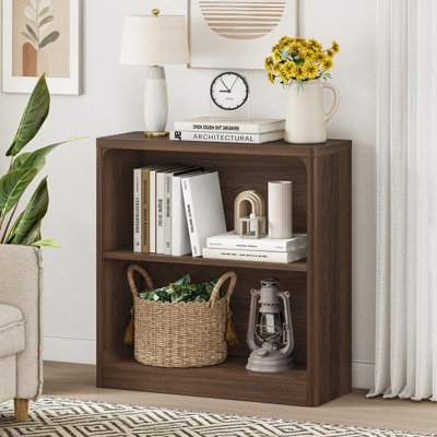 Guinna 30'' Small Bookcase, 3-Tier Open Storage Organizer Bookshelf with Rounded Edges, Modern Display Shelf for Living Room, Bedroom, Office