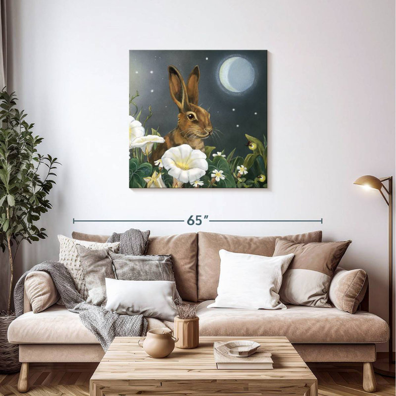 Crowle Rabbit Under The Moon, 36" H x 36" W