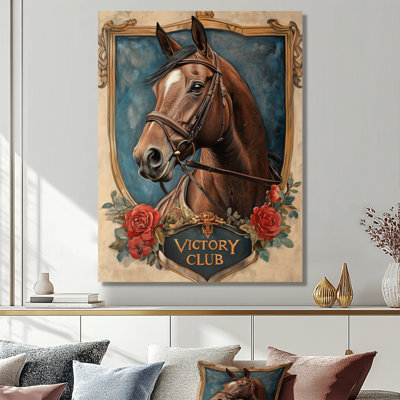 Portrait d'un cheval de course Victory Club - Décoration murale sur toile animalière