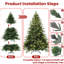 Arbre de Noël artificiel pré-éclairé 7,5 pi avec 650 lumières incandescentes blanc chaud, 3135 pointes, pin articulé en PE + PVC avec branches à mémoire de forme partielle, support en métal pliable pour la décoration des Fêtes-1508443664