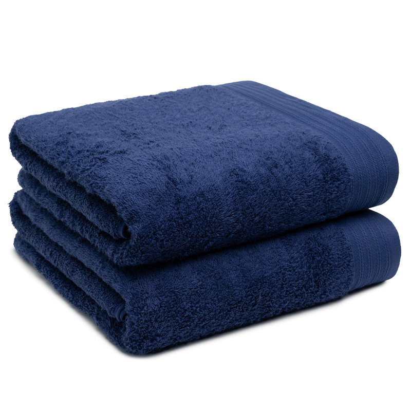 Lorena Midweight Bath Sheet, Navy Blue