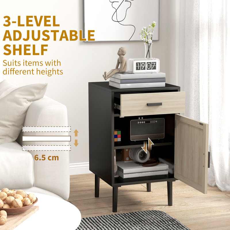 Table de chevet Annelis, Noir