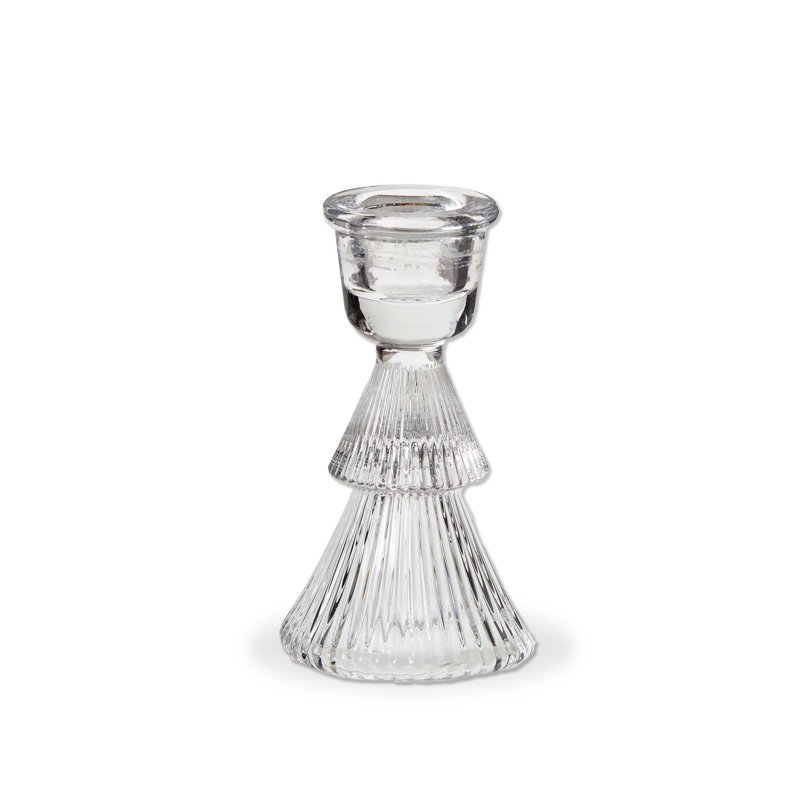 Tree Taper Holder Small, 4'' H x 2.5'' W x 2.5'' D, Clear