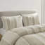Édredon 3 pièces taupe pour lit double / grand lit - tissu de coton, édredon rayé, rembourrage, garniture, Bartacks visibles, housse, rayures avec style,