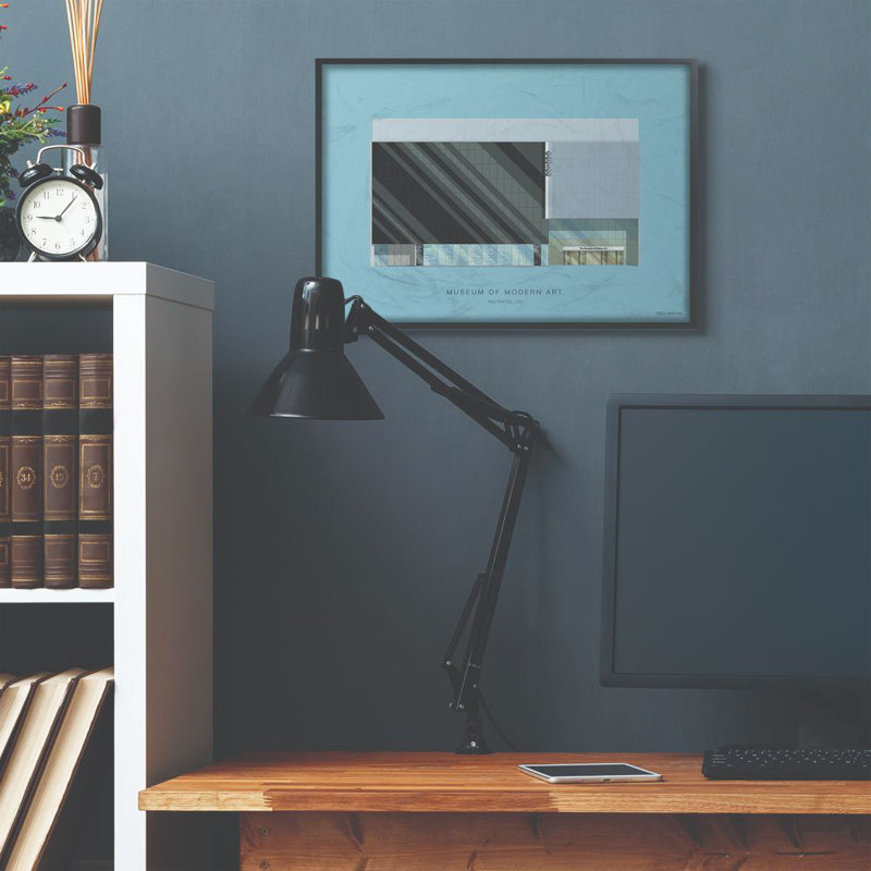 «MoMA Famous Museum Building Design», impression sur toile, Giclée encadrée noir minuit, H 24 po x l 30 po