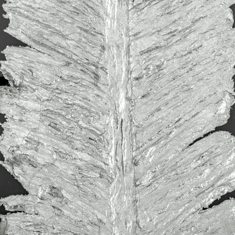 " Metallic Feather, Silver Shadow Box " Painting Print