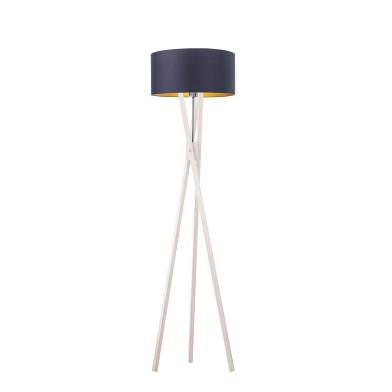 Quinnlynn 150cm Tripod Floor Lamp, White, Navy