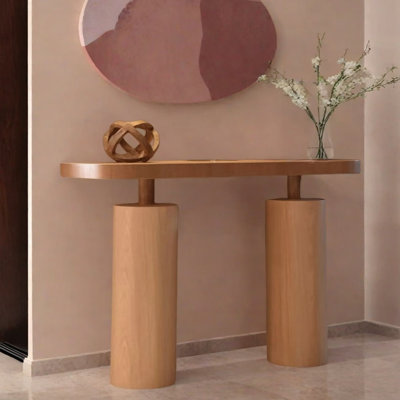 Console Mid-Century moderne en bois massif