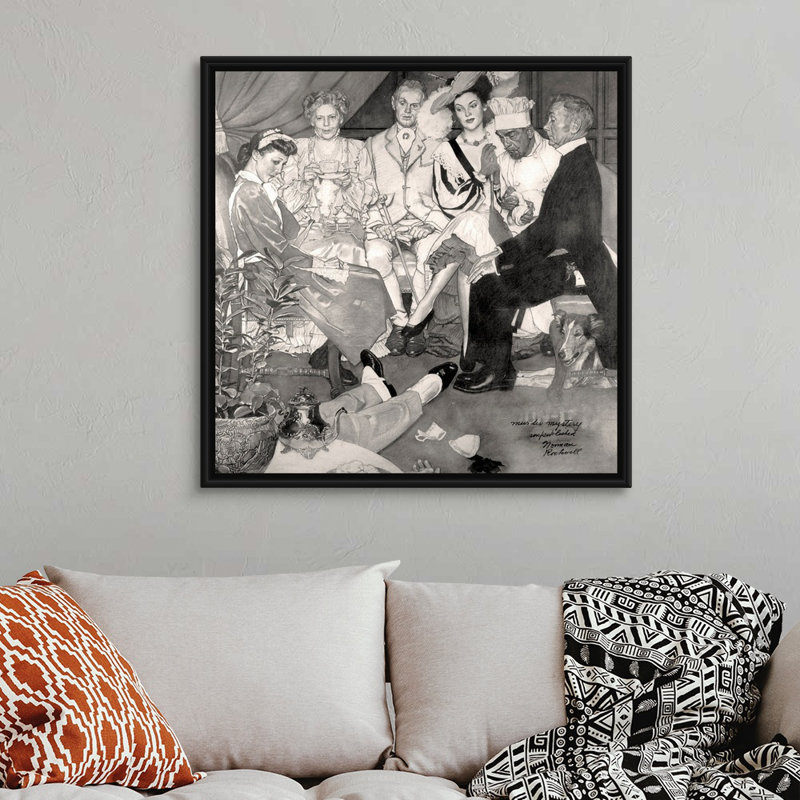 Murder Mystery, art mural sur toile, Cadre flottant noir, H 38 po x l 38 po x P 1,75 po