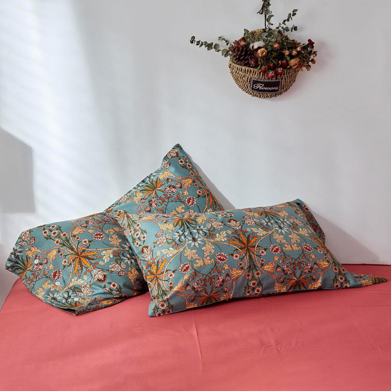 2-Piece Luxury 100% Cotton Floral Pillowcases