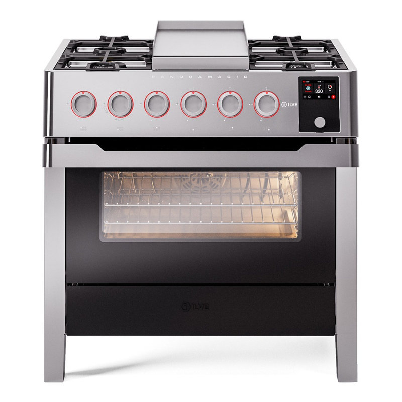 Cuisinière à double carburant 36 po ILVE Panoramagic, Gaz naturel