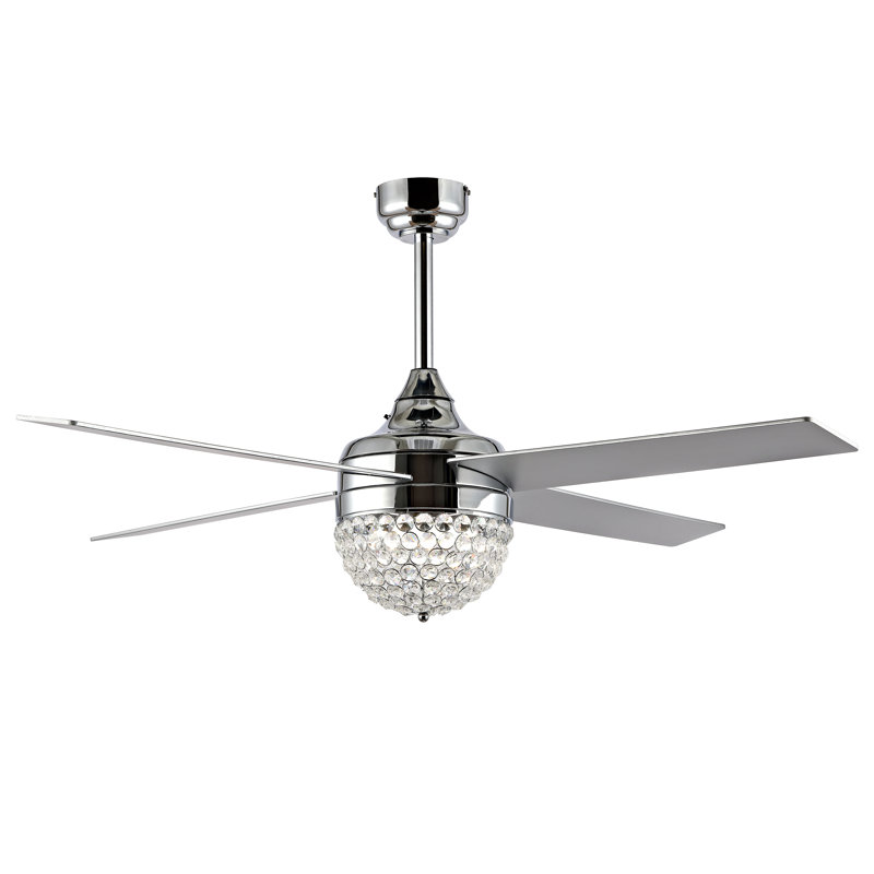 Burnside Ceiling Fan with LED Lights, Chrome
