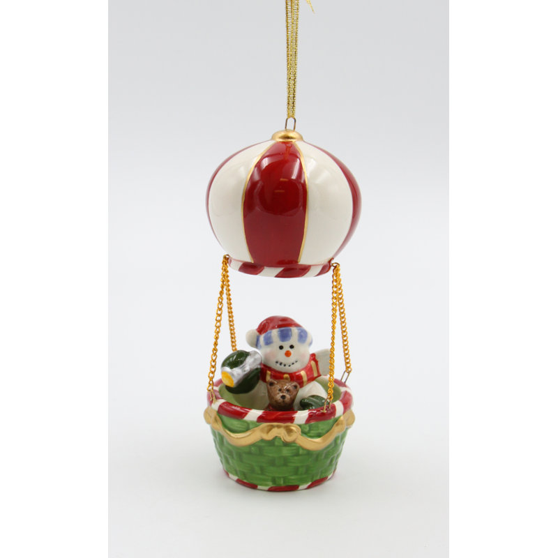 Figurine décorative en forme de ballon à air chaud bonhomme de neige