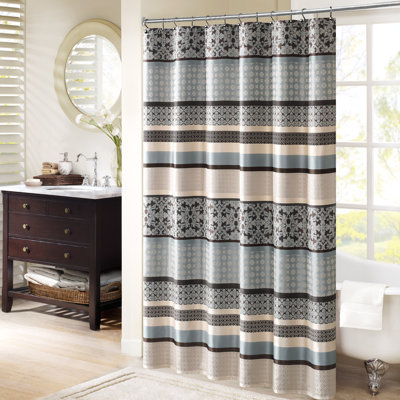 Princeton Blue Jacquard Single 72x72'' Shower Curtain