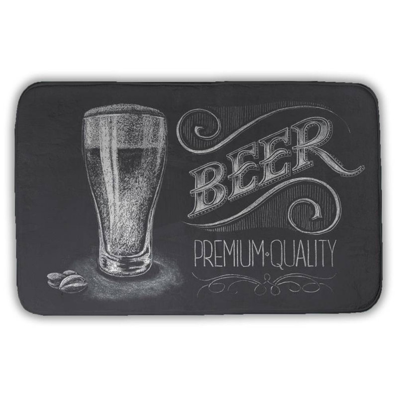 Vintage beer signboard Bath Mat with Non-Slip Backing - Quick Dry Memory Foam Bathroom Rug - Absorbent - Modern Plush Spa-Style - Machine Washable