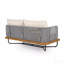 Ensemble de conversation d'extérieur en bois d'acacia tissé 6 cordes et beige