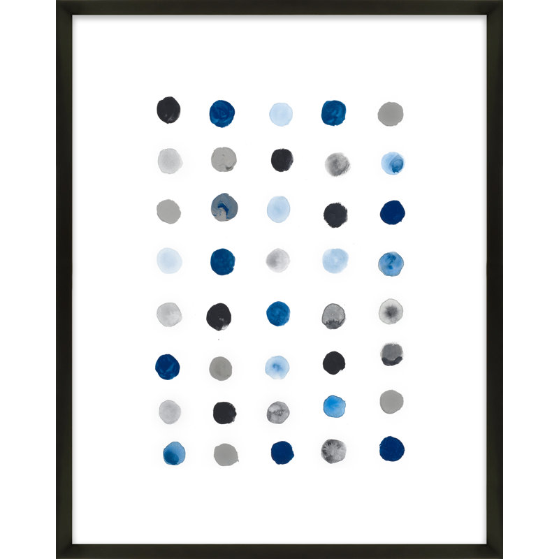 Blue Dot 2 Painting by Andrea Stokes, Black Wood, 30" H x 24" W