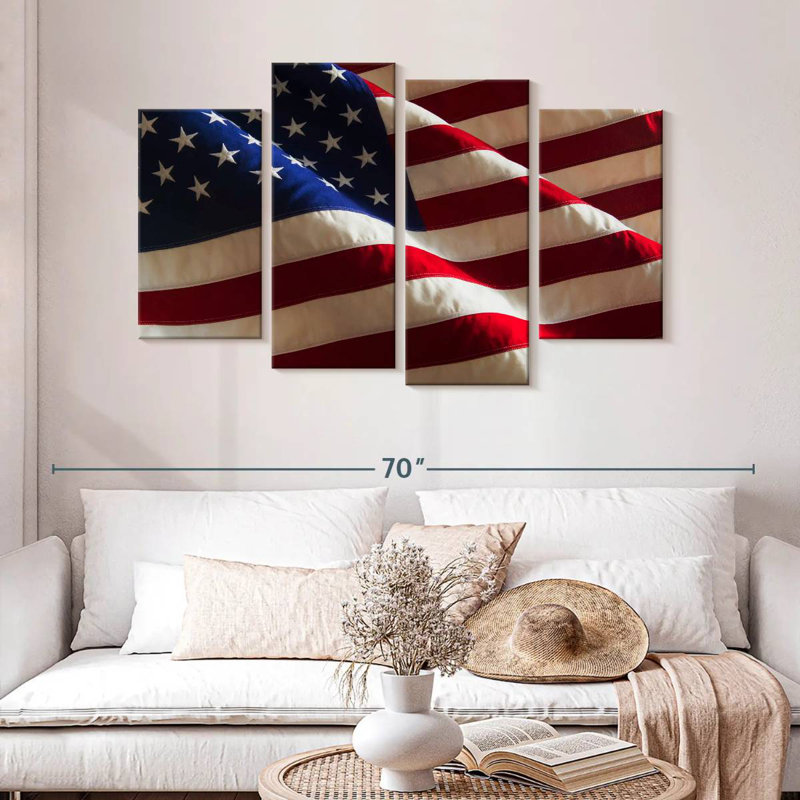 Borges Rippled American Flag, 32" H x 52" W