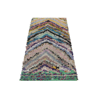 Vintage Moroccan Rug With Polychromatic Chevron Patterns, From Bungalow Rose
