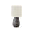 19"h, Table Lamp, Grey Ceramic, Ivory / Cream Shade, Contemporary