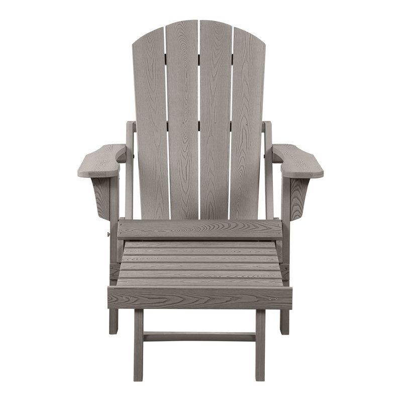 Chaise Adirondack pliante Hurley Morphew, Weathered Grey Oak