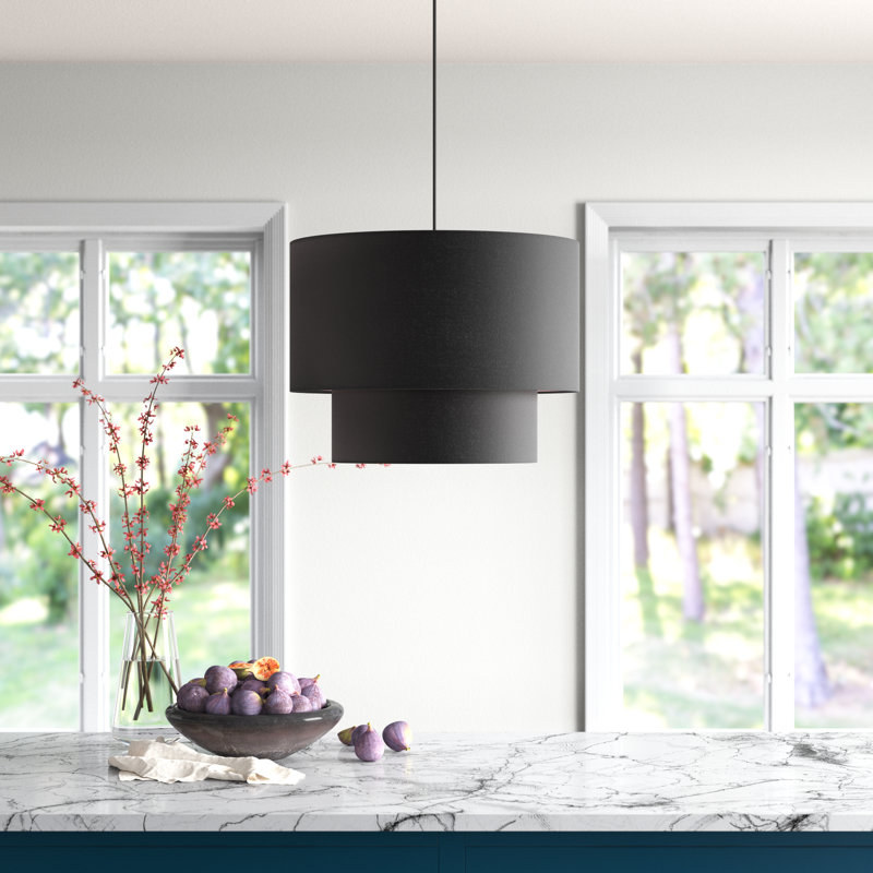 Lustre tambour 3 lumières Cruce, Noir