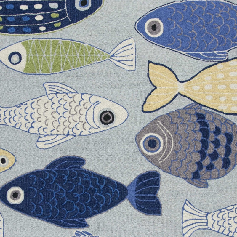 Tapis bleu et ivoire Petetia, Rectangulaire 3 pi x 5 pi