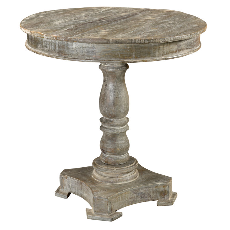 Sloane Round Solid Wood Dining Table, Gray Wash