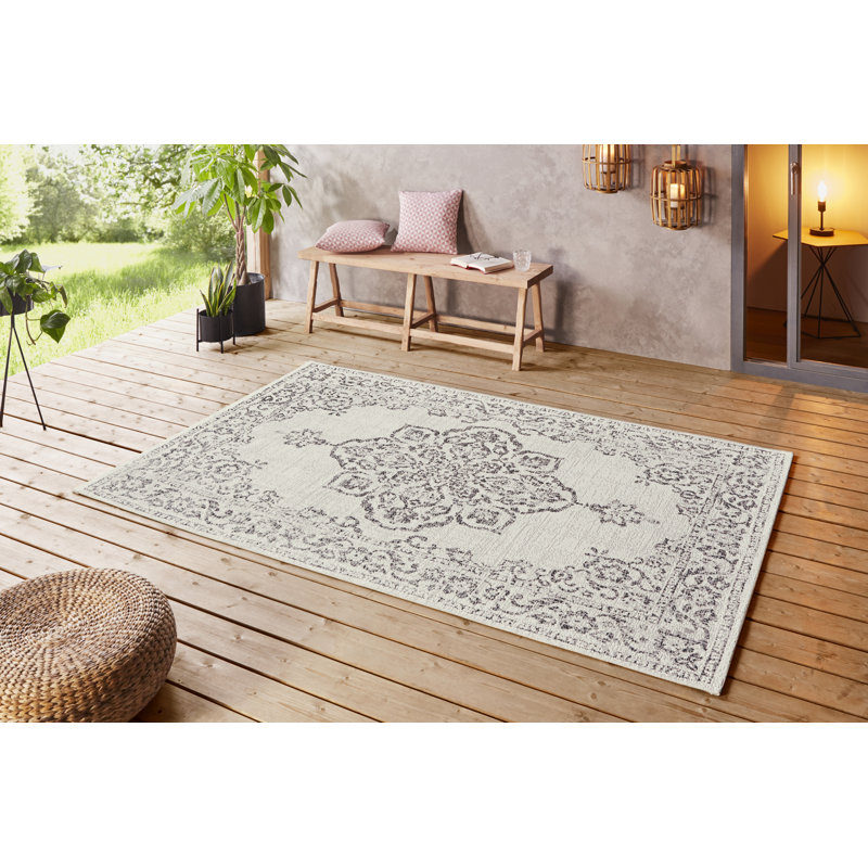 Beach Flatweave Cream/Grey Rug, Rectangle 240 x 340cm