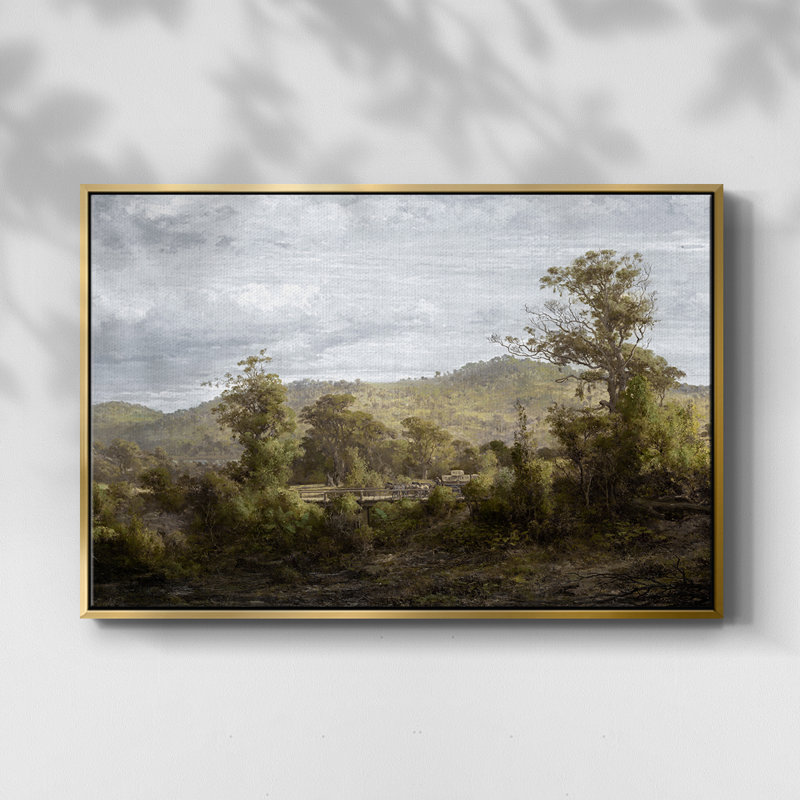 «Vintage Landscape - CMXCIX» sur, Or, H 17 po x l 25 po