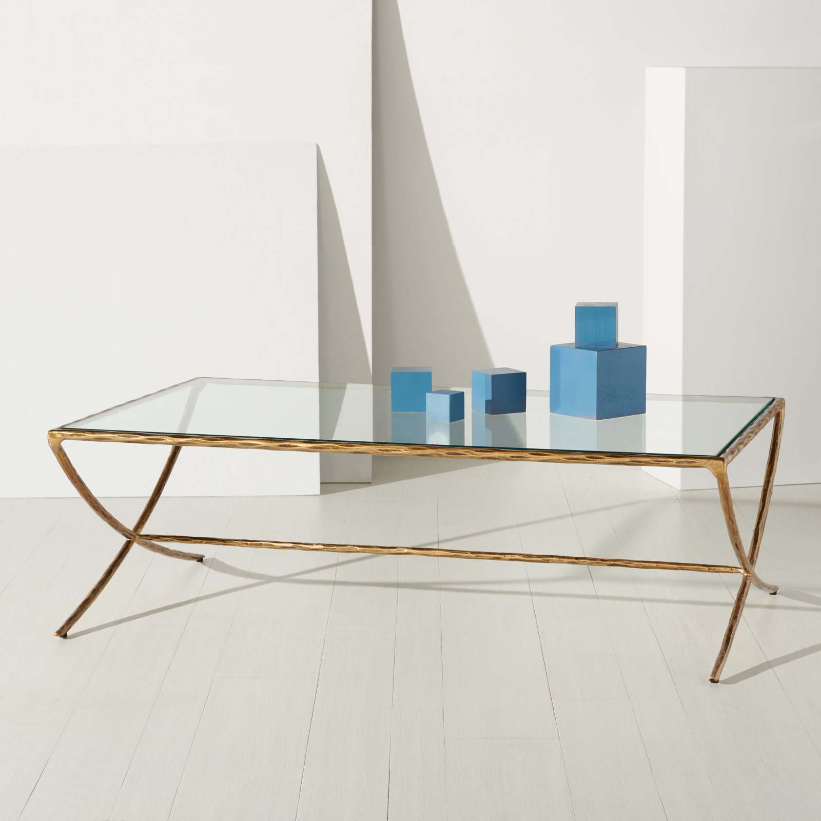 Evelynn 48" Coffee Table, Brass