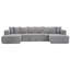Canapé modulaire 133,45 po en U modulaire en tissu rayé 4 places pour salon spacieux