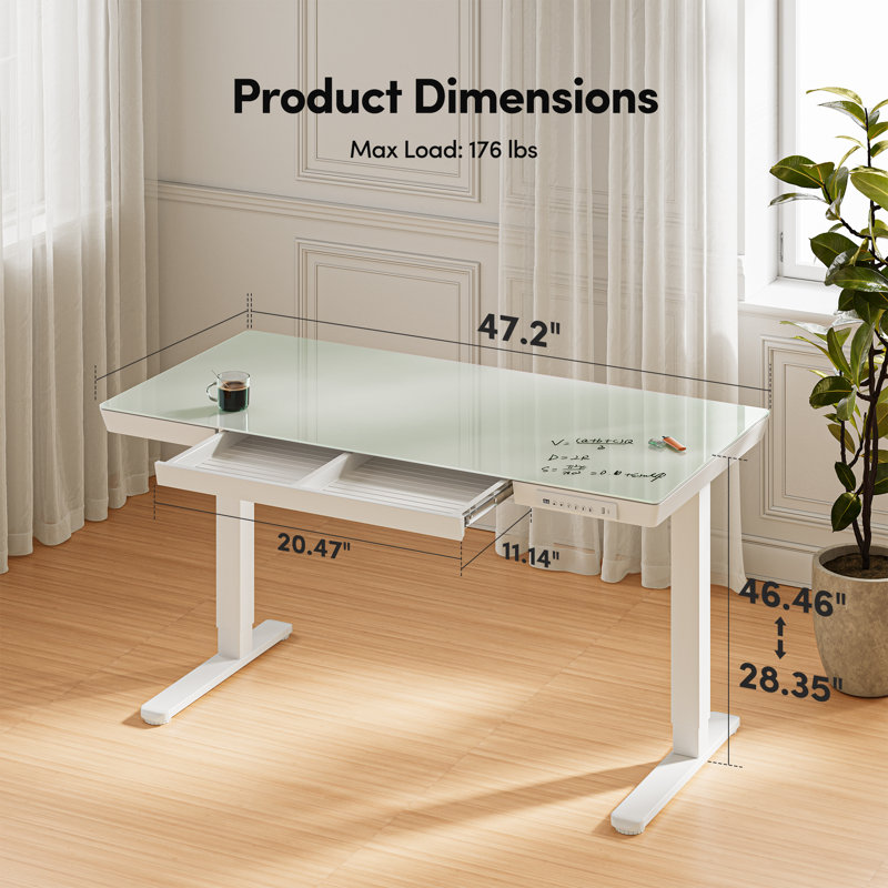 Bureau debout en verre Diante, Blanc