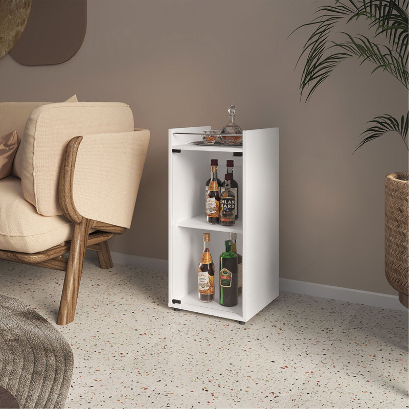 Bar 1 porte avec tablette ouverte, Blanc