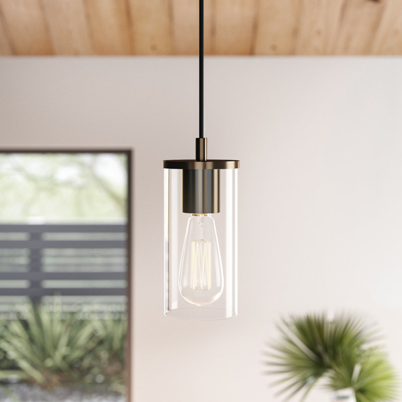 Mini-luminaire suspendu à une lumière Zire de Visual Comfort Studio, Bronze huilé et brossé