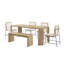 Ensemble de salle à manger 6 pièces avec banc en chêne et beige