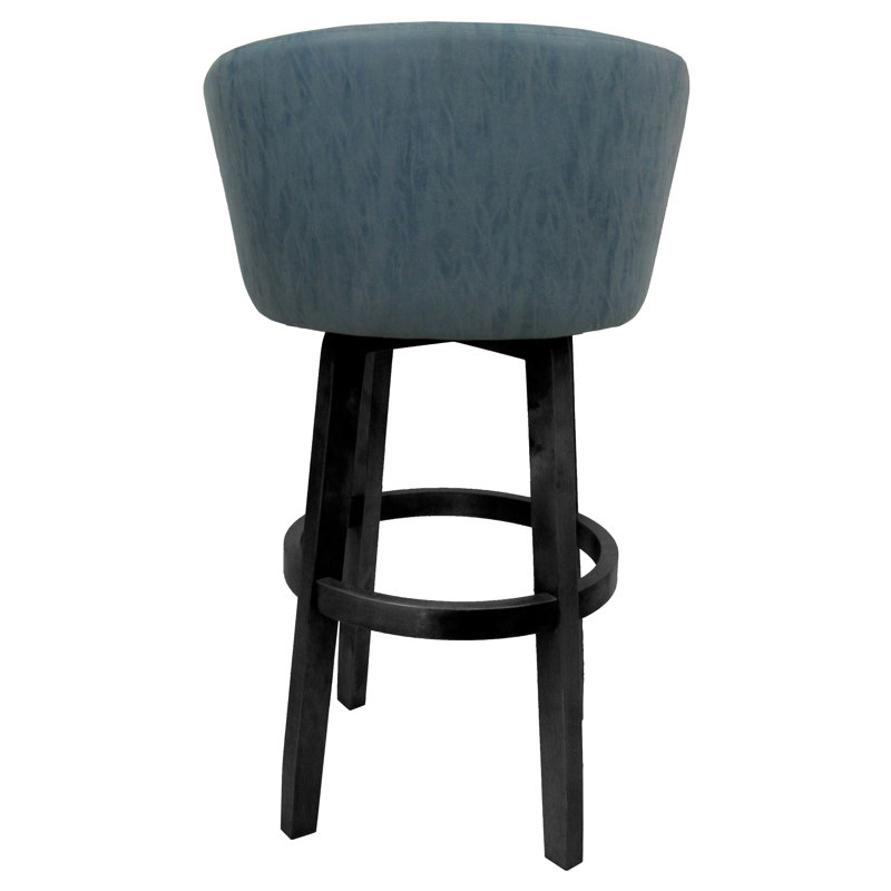 Tabouret pivotant Chetan, Tabouret de comptoir (siège d'une hauteur de 26 p, Bleu