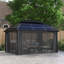 Pavillon de jardin extérieur 13 po x 10 pi, double toit pour la pelouse, noir