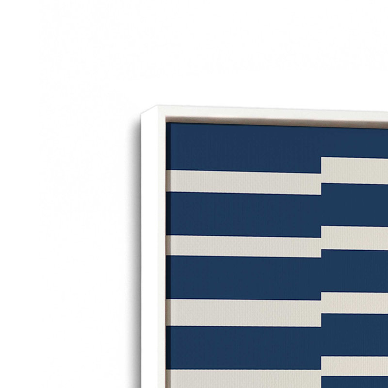 Impression sur toile dans un cadre bleu marine et crème, H 18,75 po x l 12,75 po, Blanc opaque