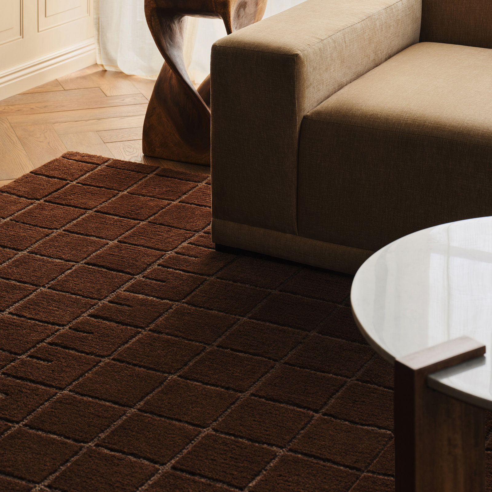 Modern Hand-Tufted Geometric Rug, Rectangle 8'6" x 11'6"