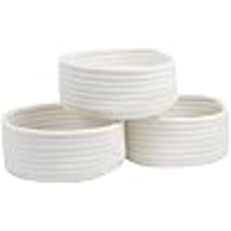 Small Basket, Set Of 3 Small Woven Baskets, Cotton Rope Baskets For Organizing, Cute Mini Tiny Baskets For Nursery, Decorative Boho Round Storage Basket Bathroom Organization Bin