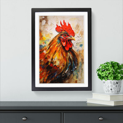 Rooster Contemporary - Single Picture Frame Print on Wood