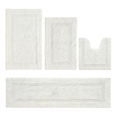 Ensembles de tapis pour salle de bain 100% coton Lux Premium, tapis de bain réversible tissé et lavable à la machine, super absorbant et touffeté pour salle de bain, douche et baignoire, tapis de salle de bain certifiés Oeko-Tex