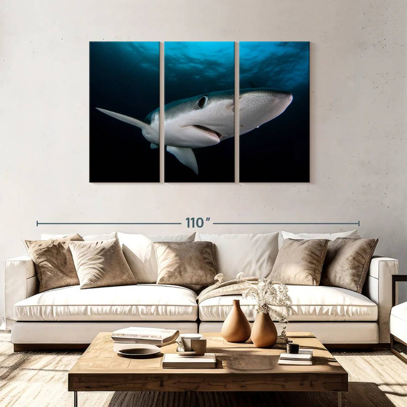 Brampt Underwater Blue Shark, 48" H x 74" W