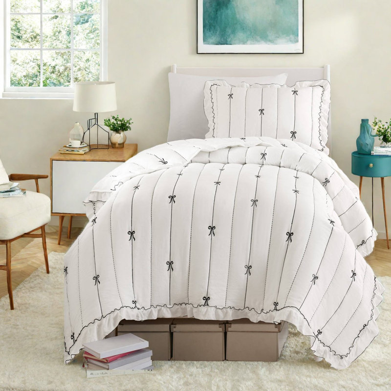 Ensemble de literie réversible moderne, courtepointe en microfibre pour chambre de jeunes