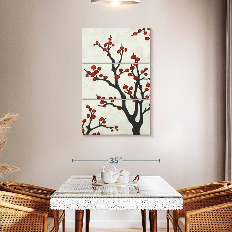 Harnek Red Berry Branch II, 45" H x 28" W